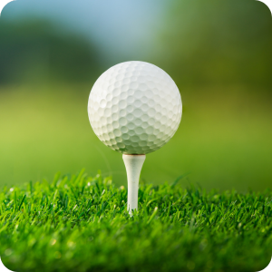 Golf ball on golf tee